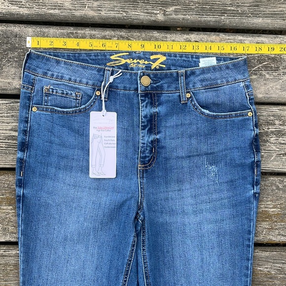 NWT Seven7 Women's High Rise Slim Straight Cuff Jeans - Picture 11 of 12